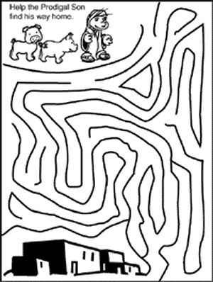 Gioco del labirinto per aiutare il figliol prodigo a trovare la strada di casa